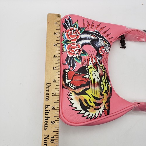 NWOT Ed Hardy x Siberia Hills Y2K Pink Purse Shoulder Bag Tiger - Picture 8 of 9