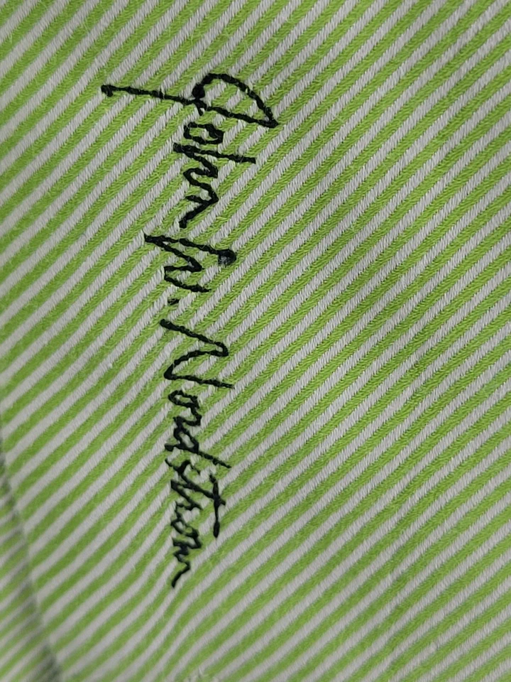 Camisa de vestir Nordstrom para hombre 17/36 rayas verdes manga larga abotonada preppy Foto 3 de 4