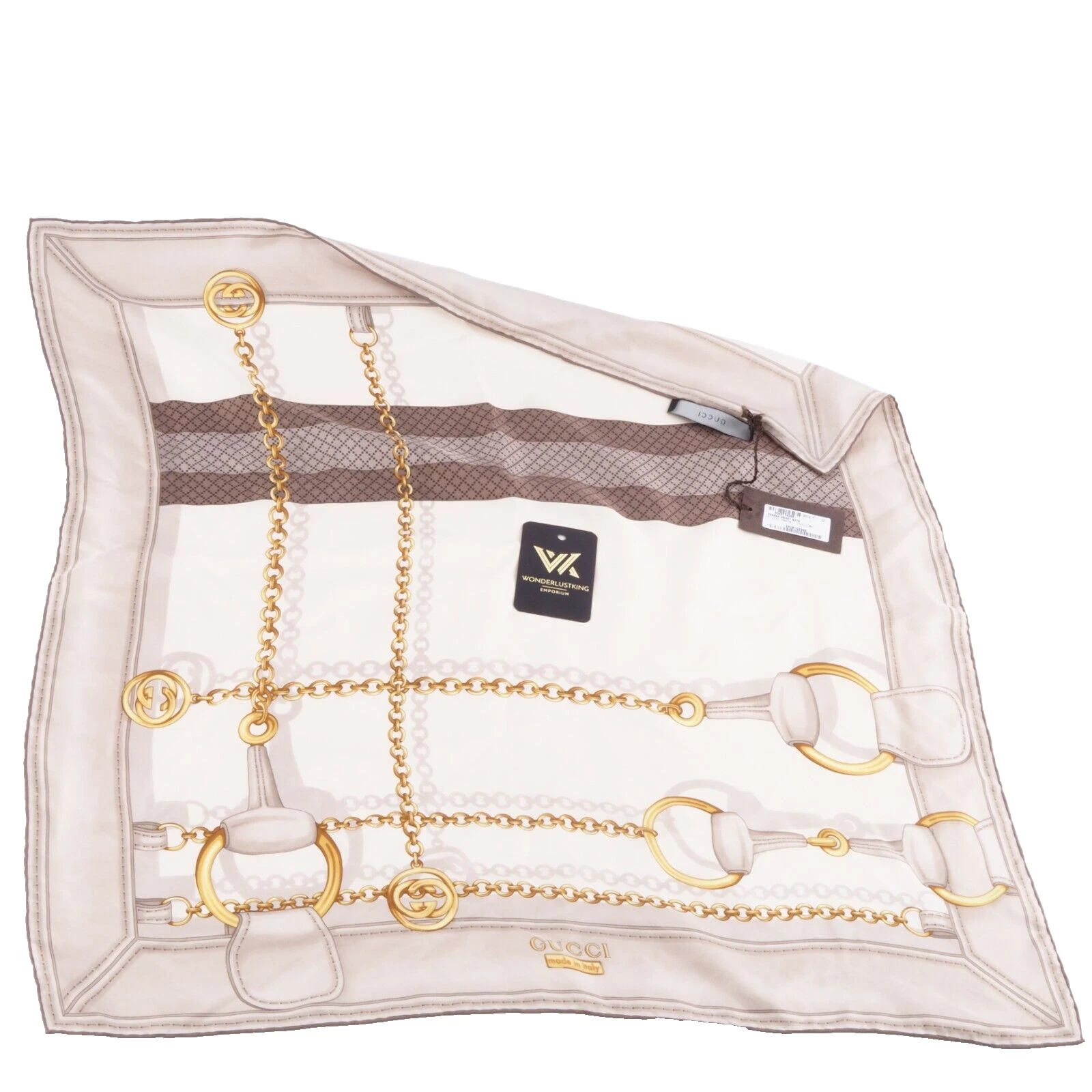 GUCCI 269346 Jimi Twill 70 luxe créateur foulard en soie roulé main NP: