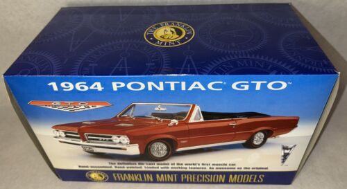 1964 FRANKLIN MINT RED PONTIAC GTO CONVERTIBLE 1-24 MINT IN THE BOX PAPERS C10 - Picture 2 of 24