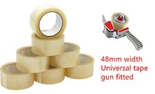 25mm x 66m 1'' and 48mm x 66m CLEAR STRONG Packing Parcel Tape Pack sellotape CS