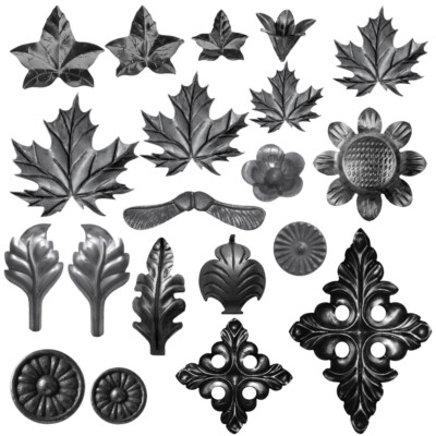 shivler Zaundekoration Zierelement Metallblumen Metallblätter Metalldeko