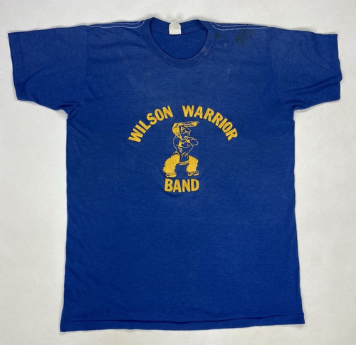 VINTAGE Wilson Warrior Band Graphic T-shirt Men Medium USA 70s 80s Single Stitch