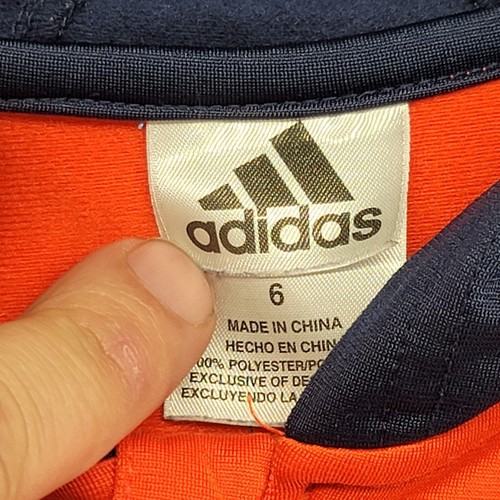 Adidas Track Jacket Youth Size 6 Orange Blue - Picture 3 of 5