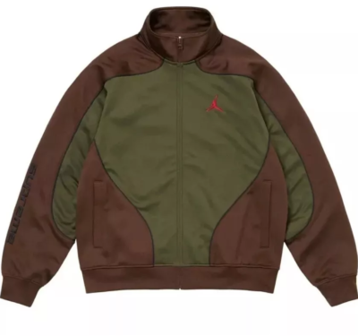 Supreme Jordan Tricot Track Jacket Olive Green FW24 | Large Supreme Jordan Tricot Track Jacket Olive Green FW24 | Large