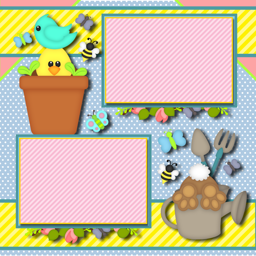 SPRING VIBES Premade Scrapbook Pages Paper Piecing printed layout DBDS - Picture 3 of 3