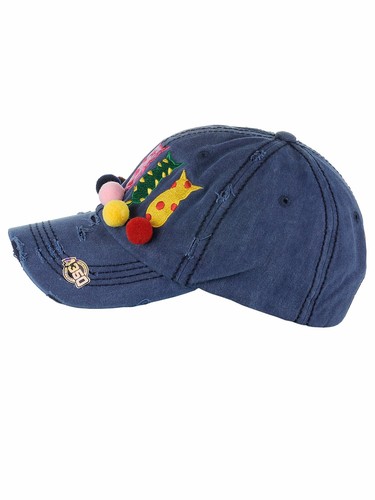 Gorra de béisbol para mujer Ceci® 'Pom Tail Cat' envejecida sombrero bordado vintage - Imagen 11 de 20