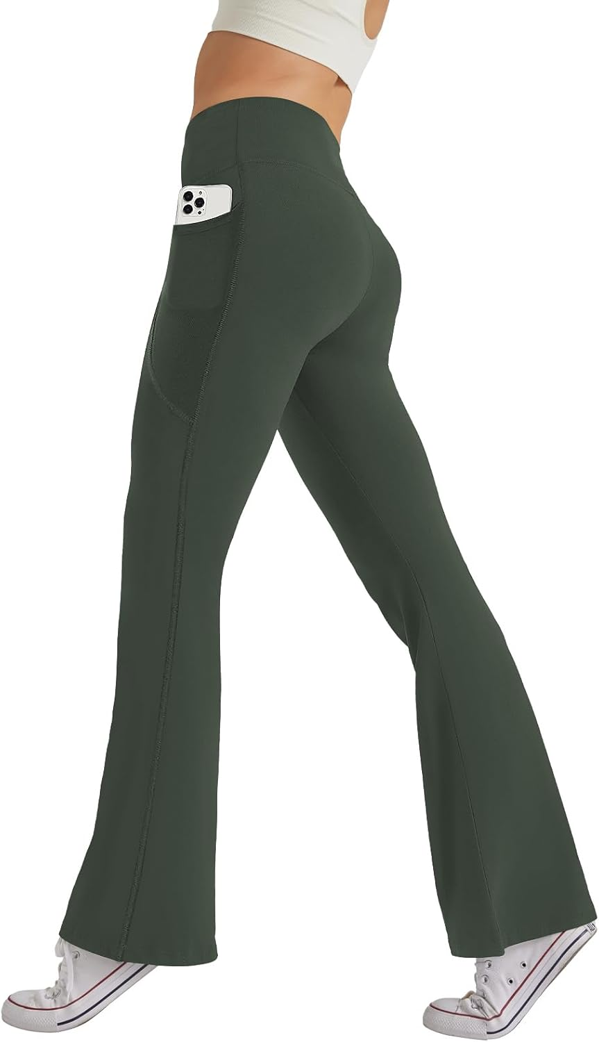 Women'S High Waist Flare Yoga Pants Tummy Control Casual Bootcut Leggings with S