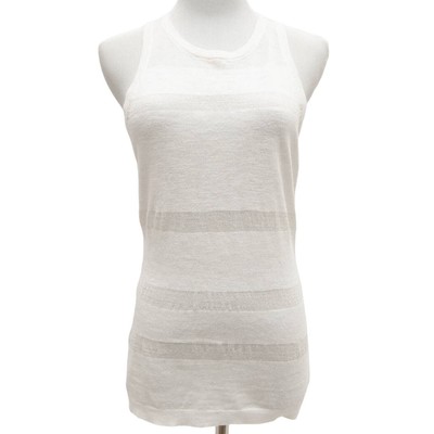 Sanctuary Off White Illusion Texture Striped Linen Blend Tank Top Size Small