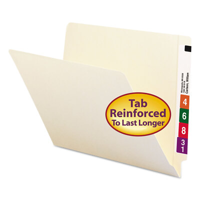 Smead Straight Cut End Tab Folders 9 1/2 Inch Front Letter Manila 100/Box 24110