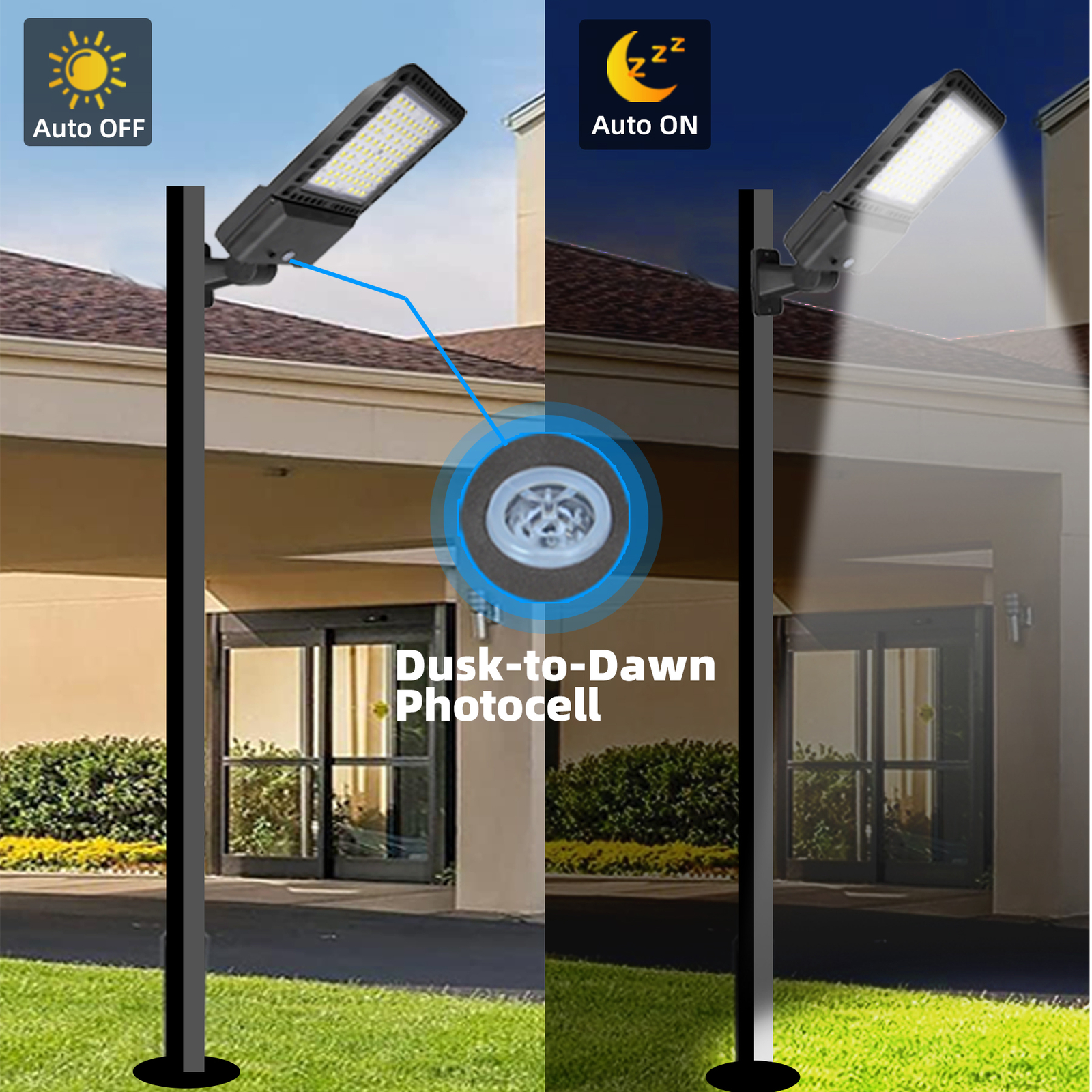 Commercial 300W Street Flood Light LED Lamp Outdoor Area Dusk-To-Dawn Wall Lamp