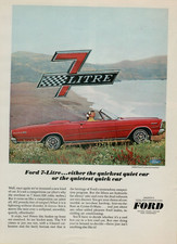 1966 Ford 7-litre Convertible Red Ocean Coastline Couple Photo Original Print Ad 1966 Ford 7-litre Convertible Red Ocean Coastline Couple Photo Original Print Ad
