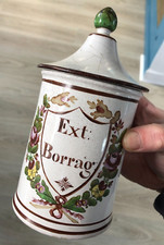Ancien Pot Pharmacie Albarello Faience XIX-XXéme ? Ext Borrag