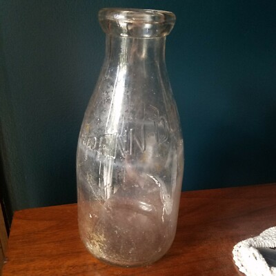 Glass Bottle VTG Penn-Dell Dairy Milk Monroe County Stroudsburg PA Quart Clear