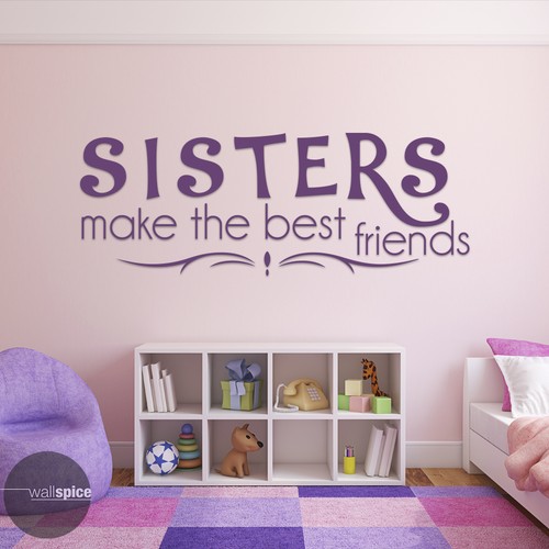 Schwestern machen die besten Freunde Vinyl-Wandtattoo Aufkleber - Bild 2 von 4