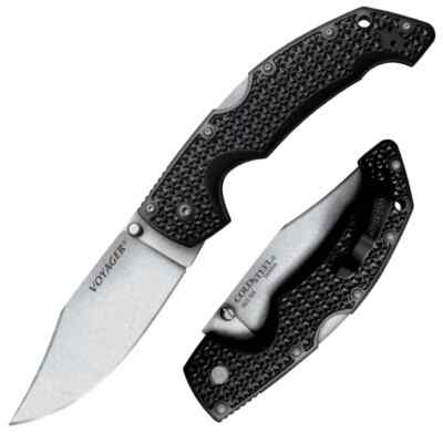 Cold Steel Large Voyager 4'' Clip Pt. Plain AUS10A Long Griv-Ex Handle 29AC *NEW*