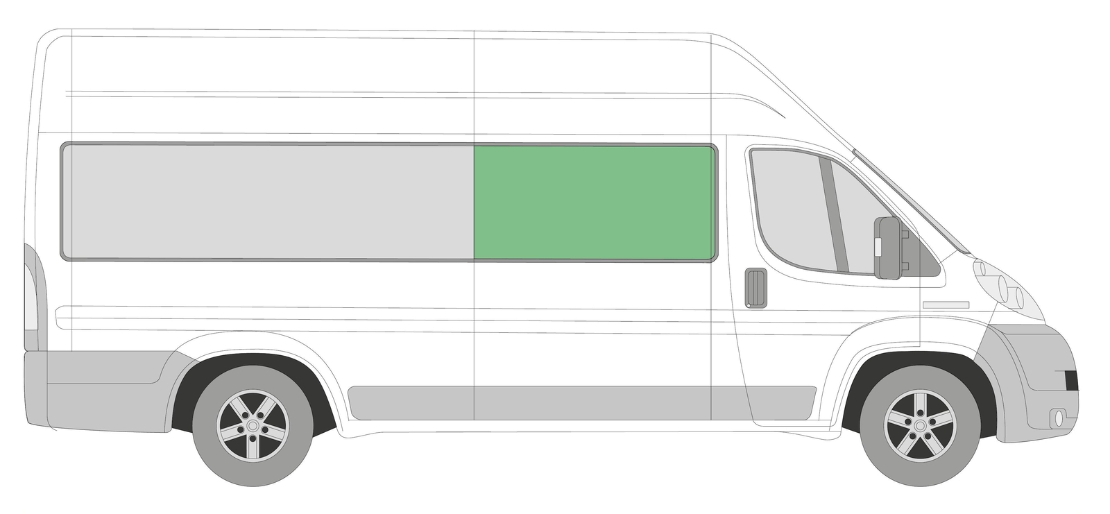 Offside Right Fixed Side Window Peugeot Boxer MWB LWB XLWB 2007 on Tinted