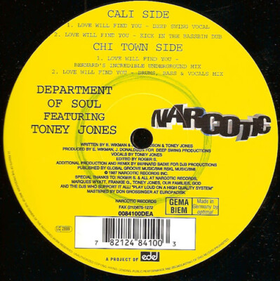 Department Of Soul Featuring Toney Jones - Love Will Find You (12'') (Very Good (