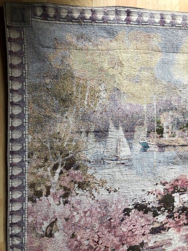 MOHAWK Marilyn Simandle Tapestry Wall Hanging "Seaside Stroll" Lined 54" x 38" - Picture 2 of 12