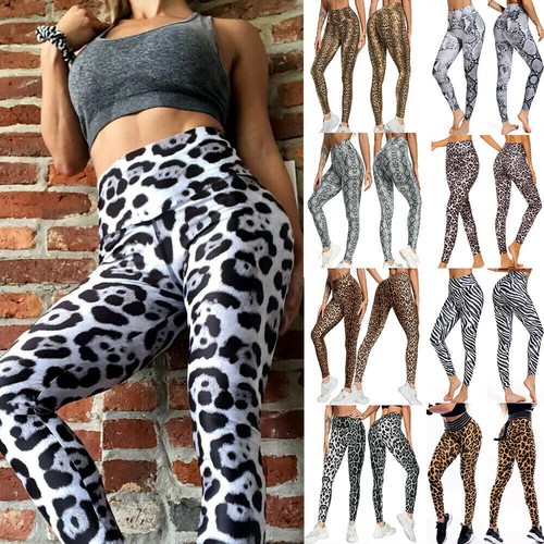 Women Yoga Pants Animal Print Gym 