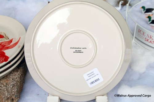 PLATOS DE ENSALADA NAVIDEÑA ANTHROPOLOGIE GRABADOS EN RELIEVE (4) -NUEVO EN CAJA- ¡UN ELEGANTE TOQUE DE MESA! - Imagen 6 de 10