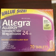 Allegra Allergy Tablets - 70 Count -New Exp. 2026