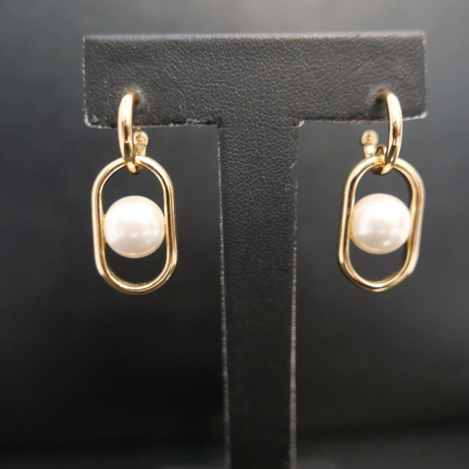 Orecchini Kate Spade Catena Reazione Placcata Oro Link Goccia Perle!!!