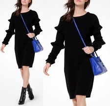 Michael Kors Dress Knit Dress Ruffles Black Size 34 New