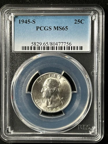1945-S  25C Washington Quarter Dollar PCGS MS65   80477756