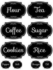 Vintage Image Black Kitchen Pantry Canister Labels Waterslide Decals KI346