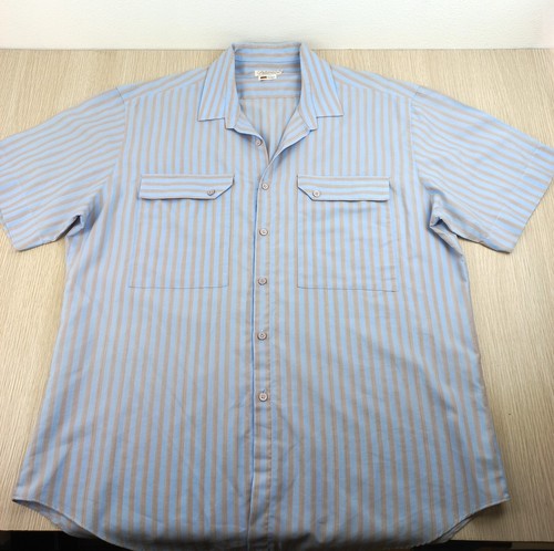 Vintage Fabiani Men's Short Sleeve Shirt Size XL Collared Button Up Polycotton - Picture 3 of 7
