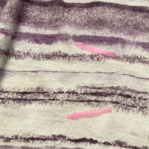 Plantation Issey Miyake Wolle Strick Shirt Bordüre Lila M so - Bild 5 von 13