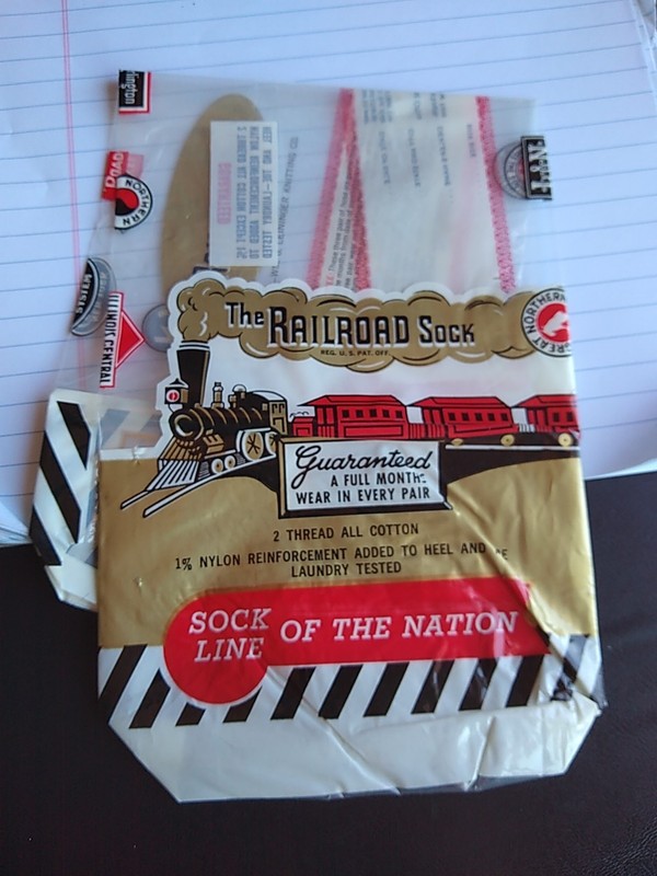 vintage THE RAILROAD Sock packaging
