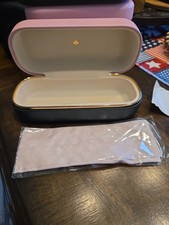 New Kate Spade Pink Green Hard Case Eyeglasses Sunglasses Original Dust Cloth