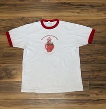 Vtg 90s Y2K Strawberry Shortcake Ringer T Shirt Life Is Delicious L/XL Juniors