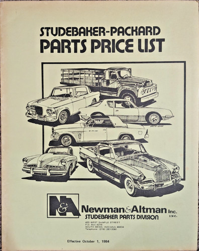 Studerbaker-Packard Parts Price list w/Supplement 1984