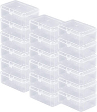 Rocutus 24 Pack Small Clear Plastic Storage Containers with Lids,Beads Storage B