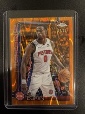 2025-26 Topps Chrome Jalen Duren #57 Orange Wave Refractor #/25 SSP