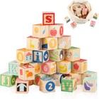 ABC Wooden Building Blocks 26 PCS Alphabet & Number Educational Learning Toys