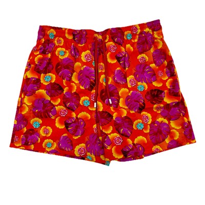 Vilebrequin Mens Swim Shorts - Moorise Mix Flowers Superflex Style: MSOC1F03 Red
