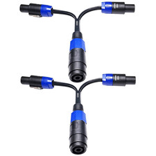 CNCESS Speakon 1 Female to 2 Male Splitter Cable, 12AWG Silicone Speaker