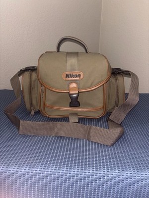 Vtg 1990´s Nikon Khaki Rugged Camera Gear Carrying/Shoulder Bag Adjustable Strap
