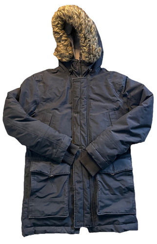 Timberland Heavy Hooded Faux Winter Coat • Unisex Black XS - Picture 1 of 7