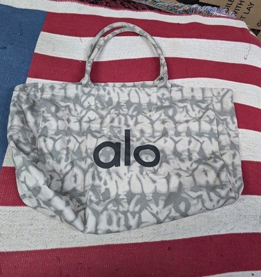Alo Yoga Shopper Tote Bag Grey Tiedye Cotton Lightweight One Size Beach |  eBay