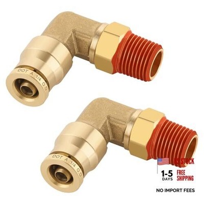 1/4'' Quick Push to Connect Fittings 1/4''OD × 1/8''NPT Thread Male Elbow-2pcs