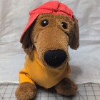 Millanimals Dog Stuffed Toy 01-01-00.  Medium Brown Dachshun Red Hat — photo 2