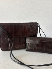 Vintage Genuine Eel Skin Purse and Matching Wallet