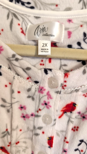 Aria Collection Women's -Plus Size 2X- Knit Velour Long Sleeve Ballet Nightgown - Bild 3 von 17