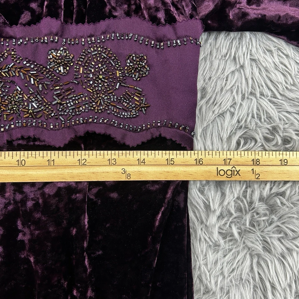 Vestido Muse para mujer 14 ciruela terciopelo hadas grunge caprichoso seda cuentas vacaciones Foto 4 de 4