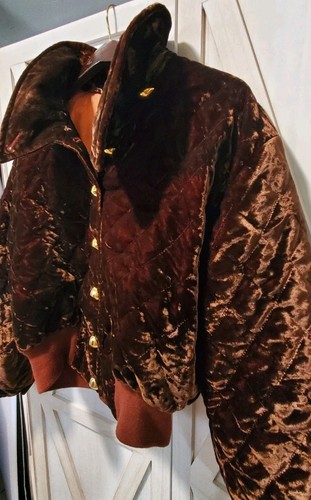 Chaqueta Bomber Escada Margaretha Ley Vintage Acolchada Marrón Chocolate Talla 34 EE. UU. M  - Imagen 5 de 11